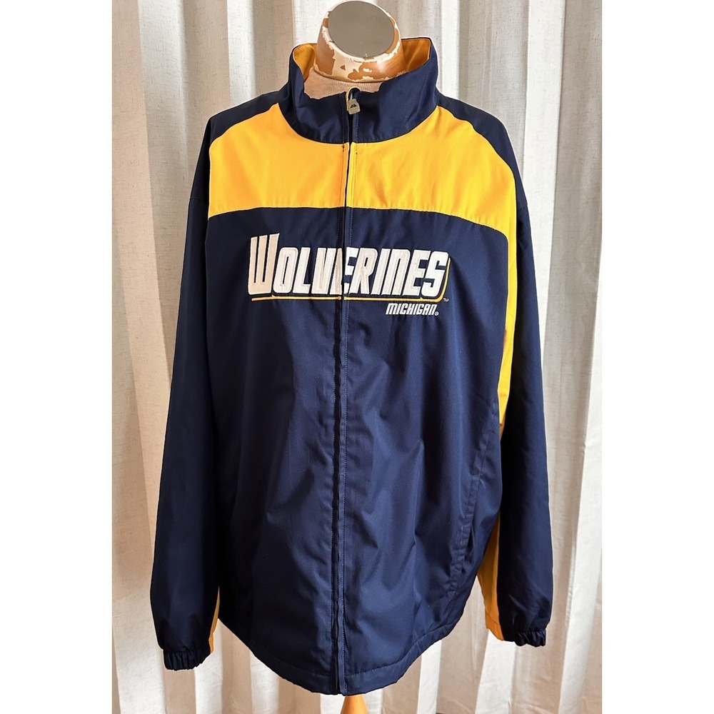 Vintage University Of Michigan Majestic Embroidered Windbreaker Jacket X-Large‎